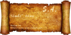 Simó Alex névjegykártya